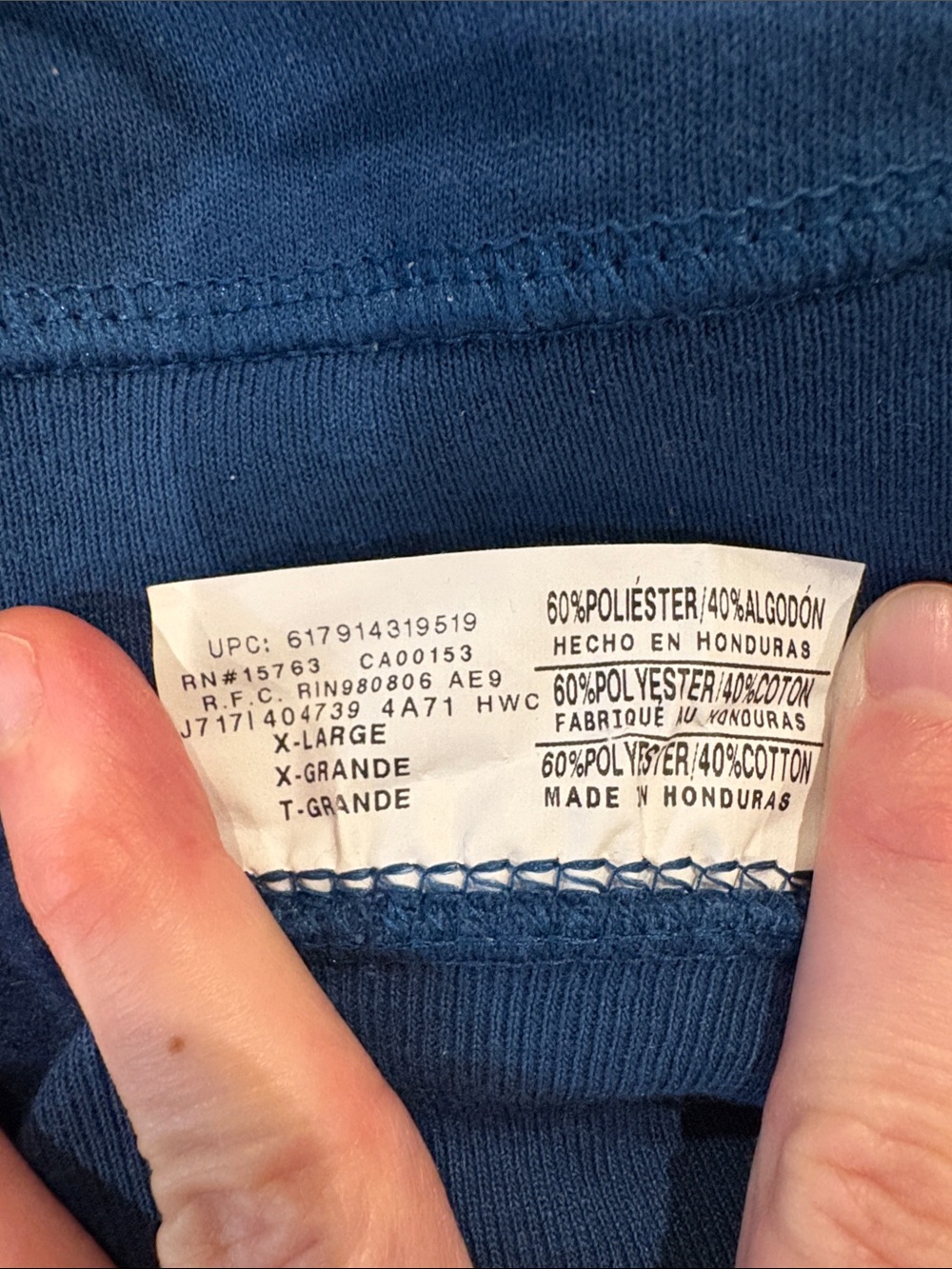 HANES Men's Teal Blue Crewneck Sweatshirt - Picture 8 of 8